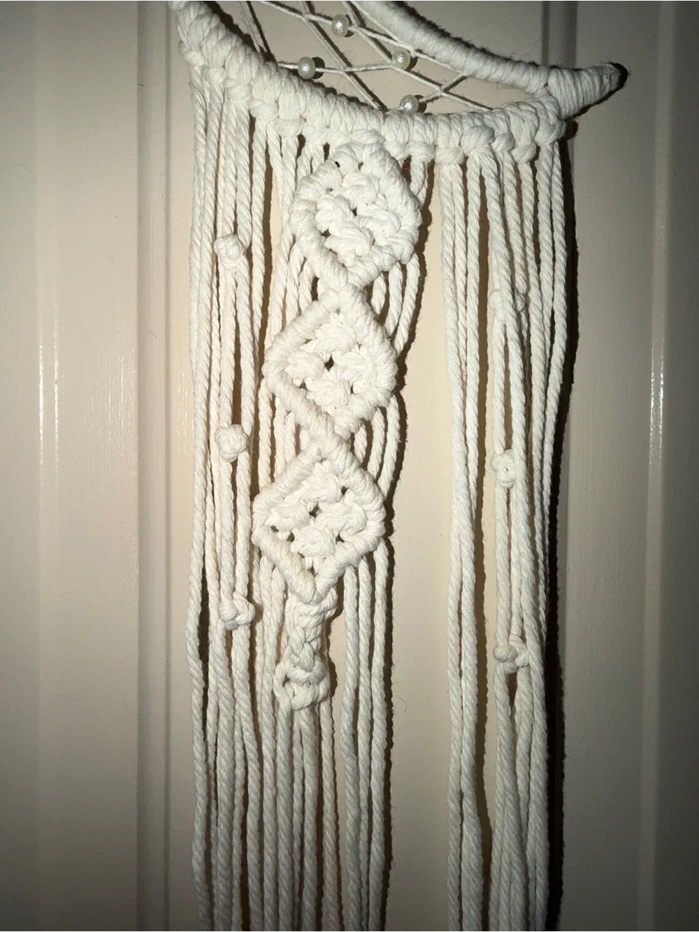Handmade Cream Macramé Wall Hanging Dreamcatcher